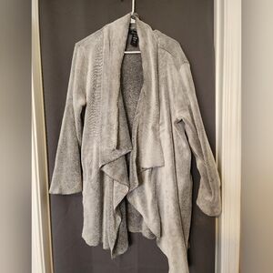 René Rofé Sleepwear, Women's Large Gray Rene Rofe Plush Robe Cardigan